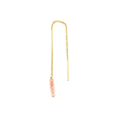 EARRING CHAIN COURT AND PENDENTIF PINK OPAL