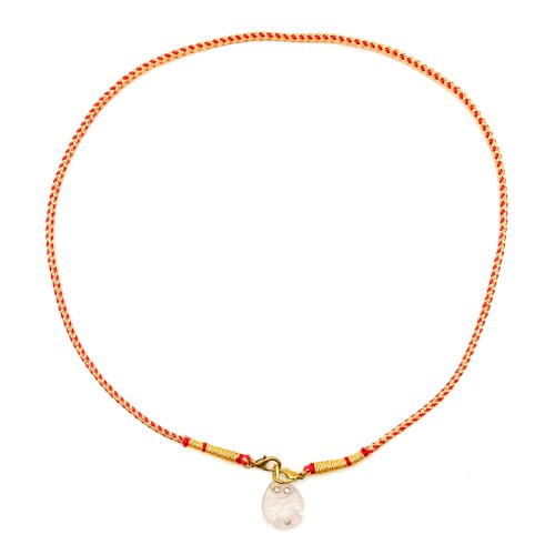 FISH NECKLACE PINK QUARTZ