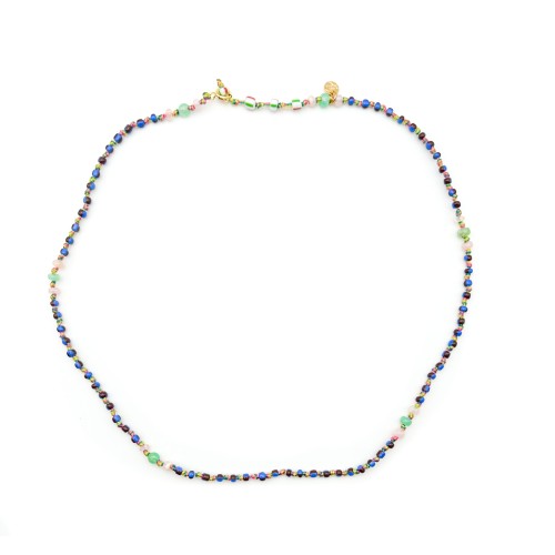 COLLIER CANDIES IN AFRICAN BLUE BICOLORE PERLES