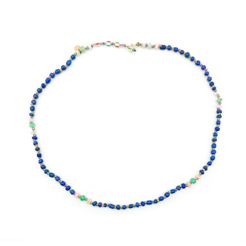 CANDIES NECKLACE IN BLUE AFRICAN PEARLS