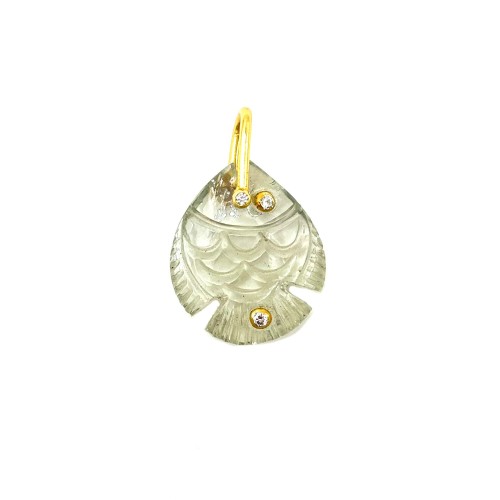 Pendentif fish améthyste verte
