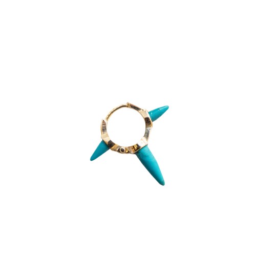 SILVER  PUNKY EARRING TURQUOISE